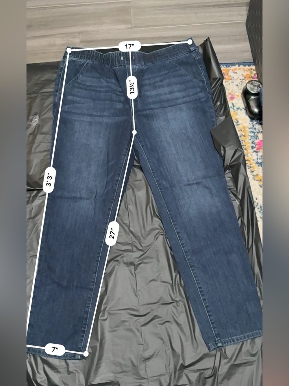 Wit & Wisdom Dark Wash Pull-On Straight Leg Jeans Size 14 - Picture 10 of 10